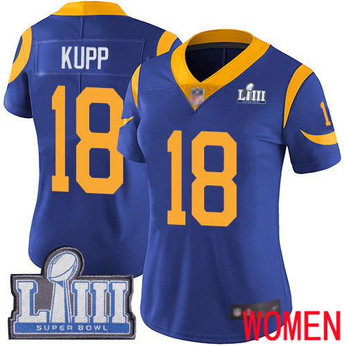 Los Angeles Rams Limited Royal Blue Women Cooper Kupp Alternate Jersey NFL Football #18 Super Bowl LIII Bound Vapor Untouchable
